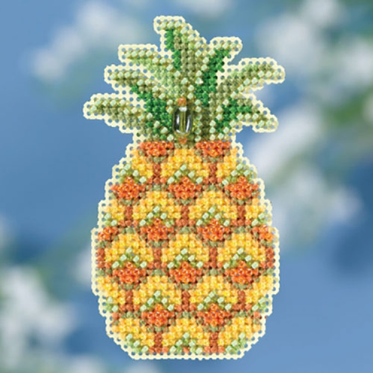 Pineapple cross stitch/beading kit