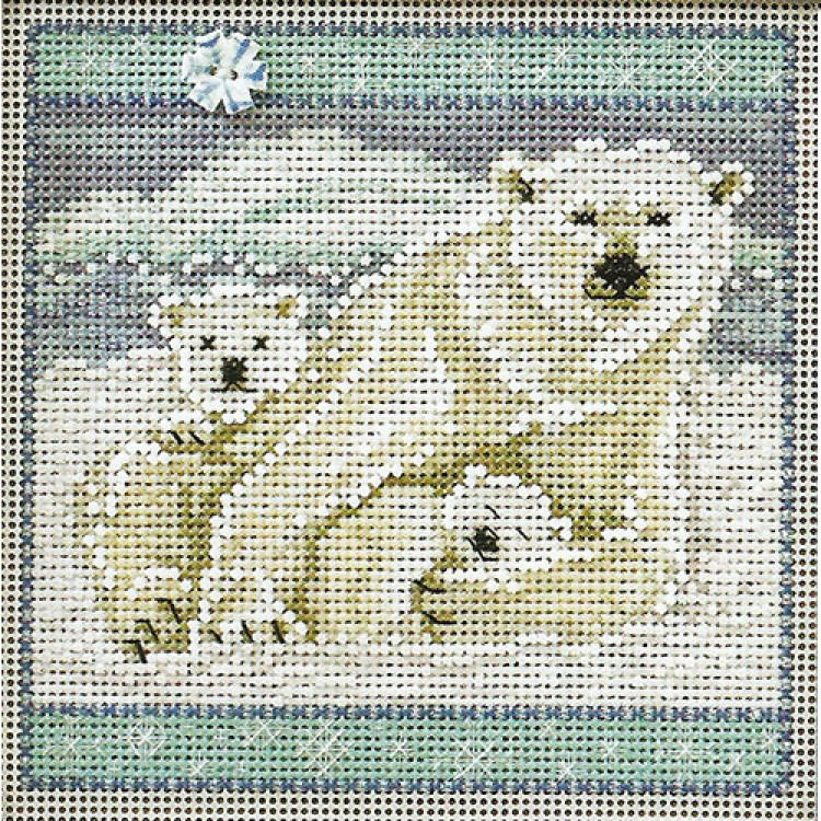 Polar Bears cross stitch/beading kit