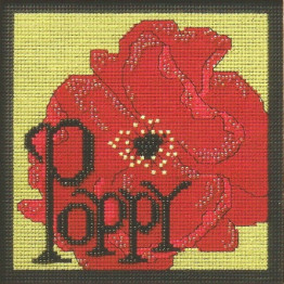 Poppy cross stitch/beading kit