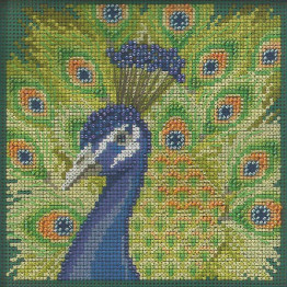 Proud Peacock cross stitch/beading kit