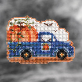 Pumpkin Delivery cross stitch/beading kit