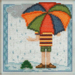 Rainy Day cross stitch/beading kit