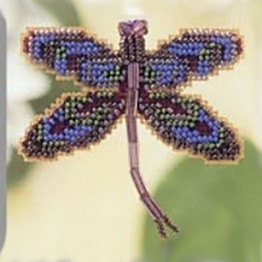 Royal Mauve Dragonfly cross stitch/beading kit