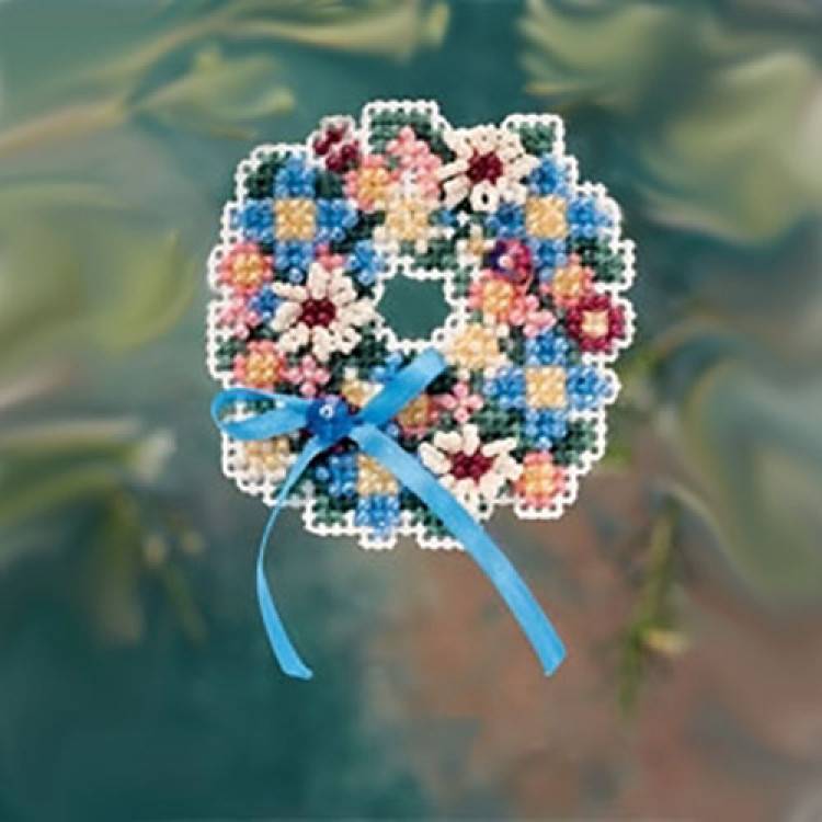 Spring Wreath cross stitch/beading kit