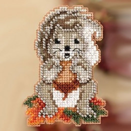 Squirrelly cross stitch/beading kit