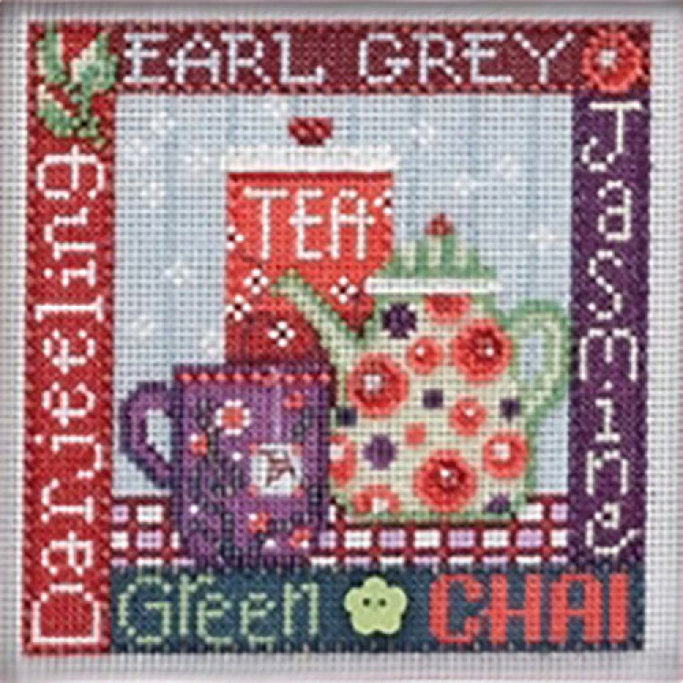 Tea Time cross stitch/beading kit