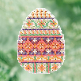 Trellis Egg cross stitch/beading kit