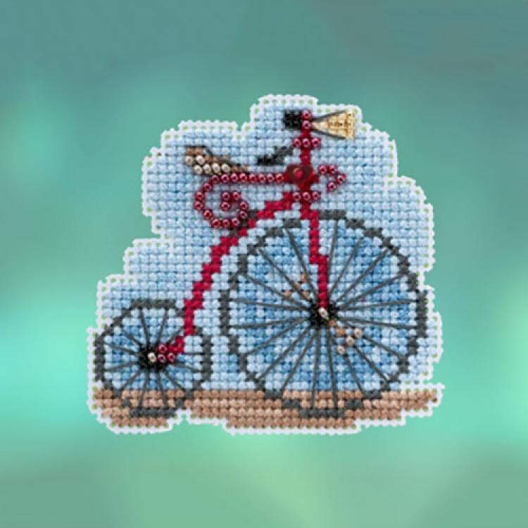 Vintage Bicycle cross stitch/beading kit