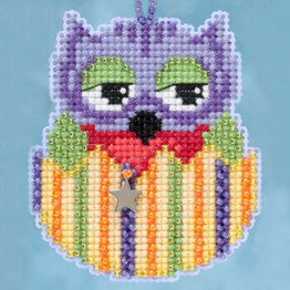 Violet Owlet cross stitch/beading kit