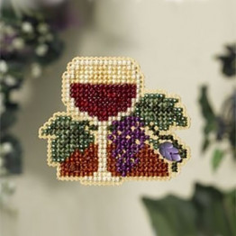 Wine Glass cross stitch/beading kit