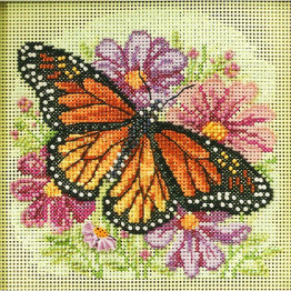 Winged Monarch cross stitch/beading kit