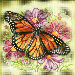 Winged Monarch cross stitch/beading kit