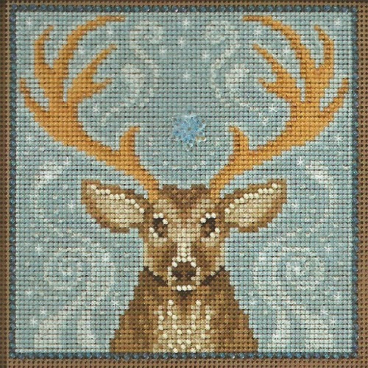 Winter Stag cross stitch/beading kit