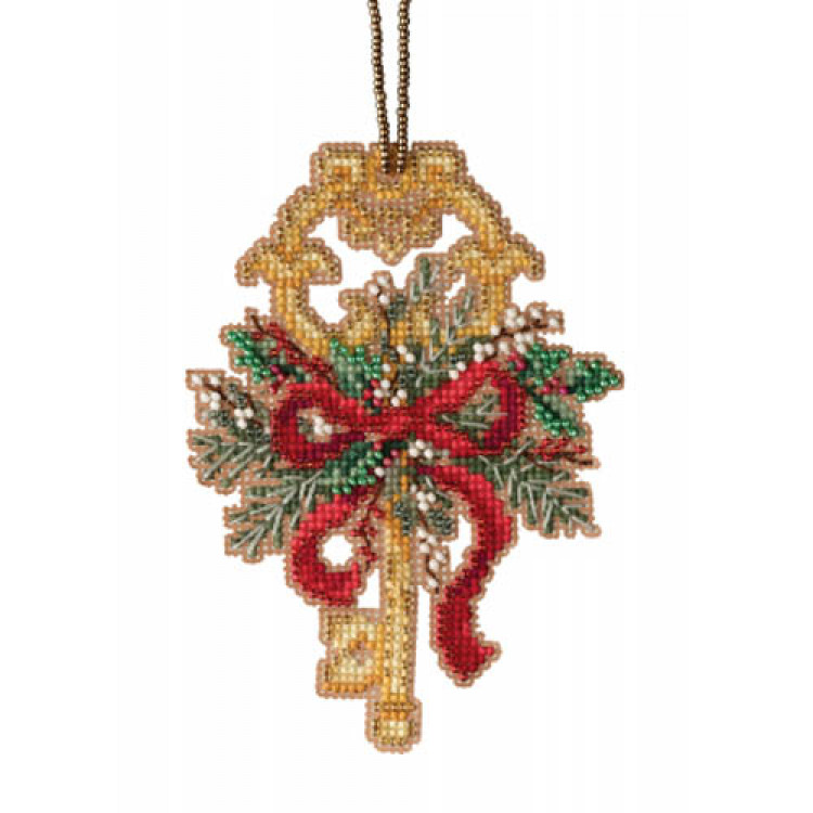 Winter Key cross stitch/beading kit