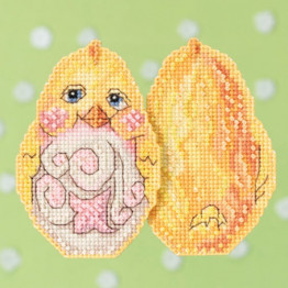 Yellow Chick cross stitch/beading kit