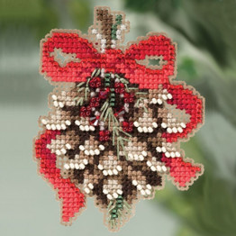 Pinecone cross stitch/beading kit