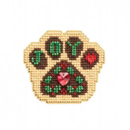 Santa Paws cross stitch/beading kit