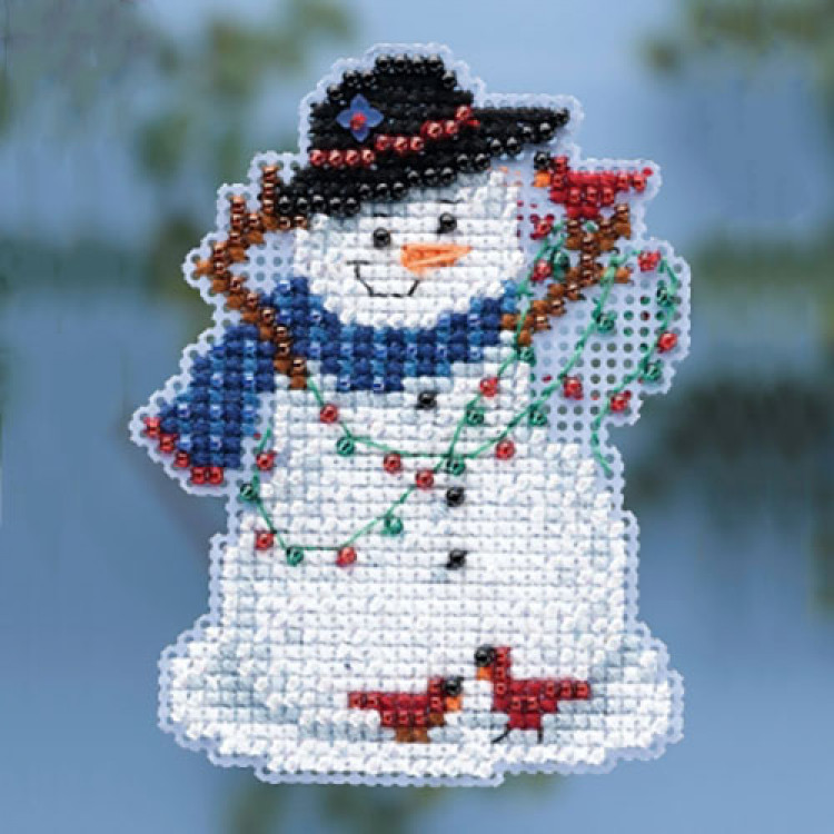 Snow Fun cross stitch/beading kit