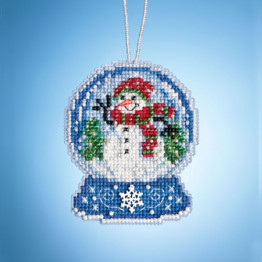 Snowman Globe cross stitch/beading kit