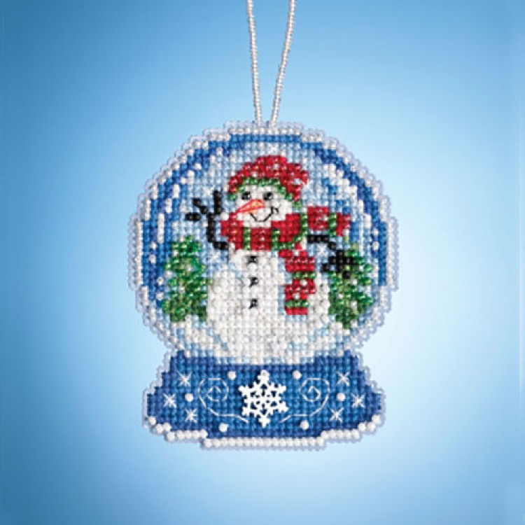 Snowman Globe cross stitch/beading kit