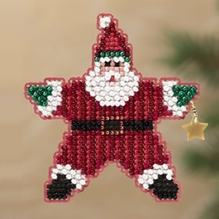 Star Santa cross stitch/beading kit