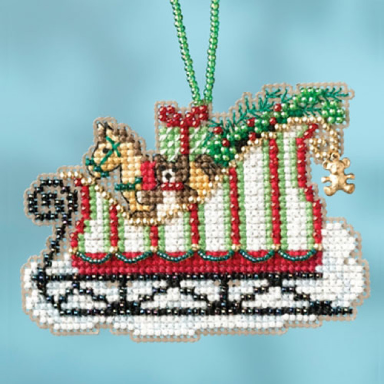 Toyland Sleigh cross stitch/beading kit