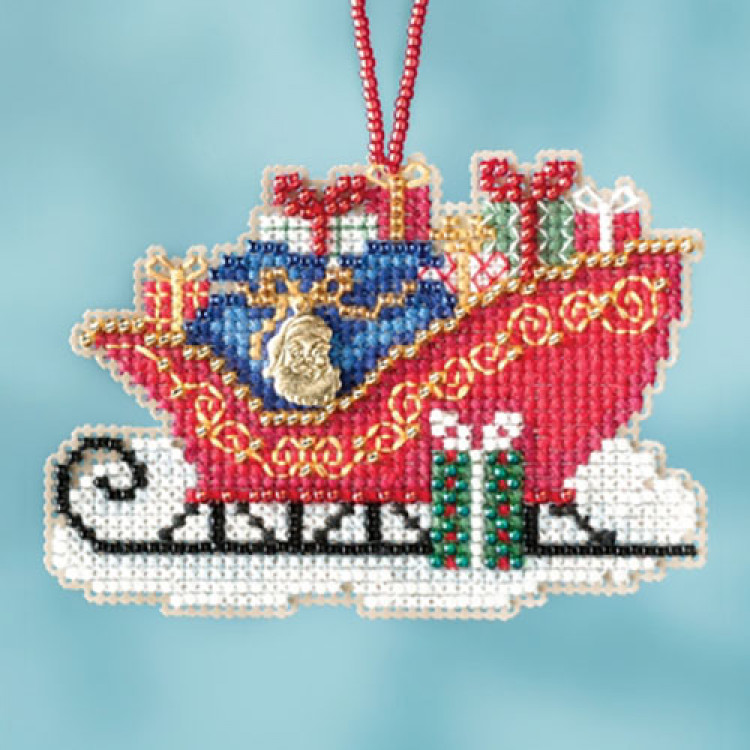 Traditional Sleigh cross stitch/beading kit